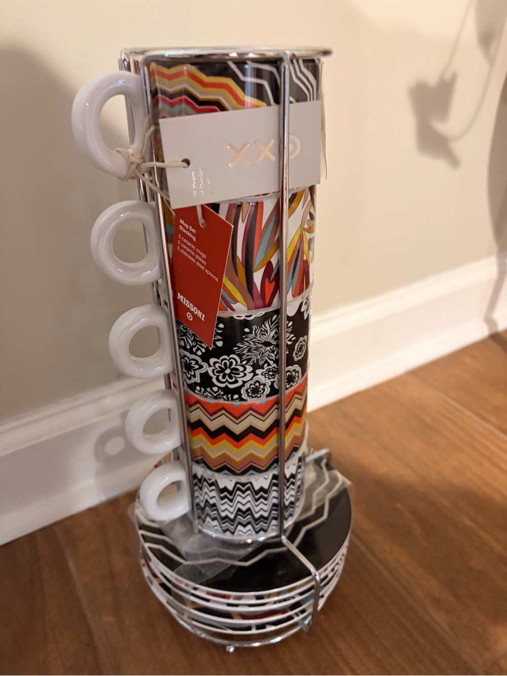 Missoni for Target Multicolor Chevron & Floral Stackable Mug Set